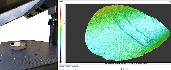 reflectCONTROL measuring on technical mirror and image of captured data